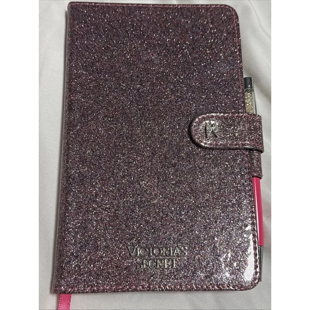 Victoria's Secret Glitter Hardcover Magnetic Closure Notebook w/ Pen